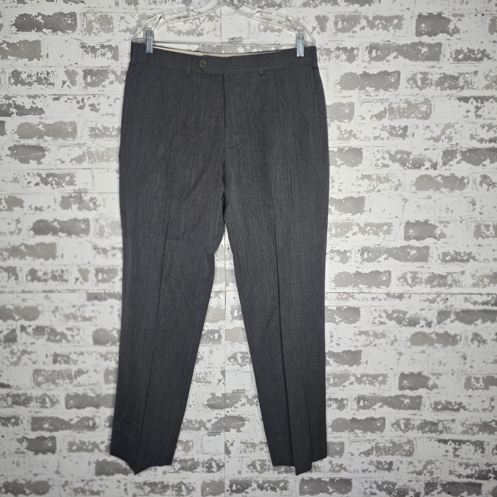 Brooks Brothers‎ Dress Pants Mens 34x30 Gray 100% Wool Madison Fit Straight Flat